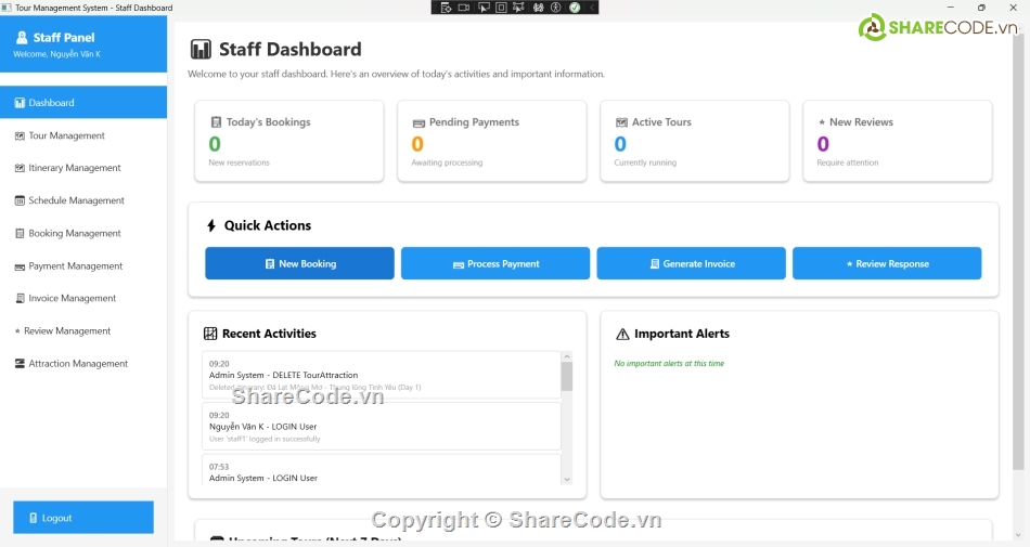 quản lý du lịch,Hệ thống quản lý,code c